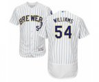 Milwaukee Brewers Taylor Williams White Home Flex Base Authentic Collection Baseball Player Jersey