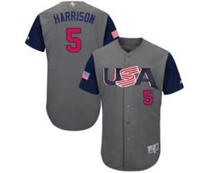 USA Baseball #5 Josh Harrison Gray 2017 World Baseball Classic Authentic Team Jersey