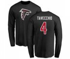 Atlanta Falcons #4 Giorgio Tavecchio Black Name & Number Logo Long Sleeve T-Shir