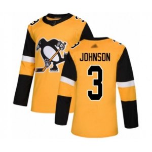 Pittsburgh Penguins #3 Jack Johnson Authentic Gold Alternate Hockey Jersey