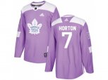 Toronto Maple Leafs #7 Tim Horton Purple Authentic Fights Cancer Stitched NHL Jersey