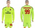 2017-18 AC Milan 99 DONNARUMMA Fluorescent Green Goalkeeper Long Sleeve Soccer Jersey