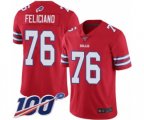 Buffalo Bills #76 Jon Feliciano Limited Red Rush Vapor Untouchable 100th Season Football Jersey