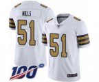 New Orleans Saints #51 Sam Mills Limited White Rush Vapor Untouchable 100th Season Football Jersey