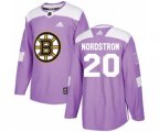 Adidas Boston Bruins #20 Joakim Nordstrom Authentic Purple Fights Cancer Practice NHL Jersey