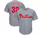 Philadelphia Phillies #32 Steve Carlton Replica Grey Road Cool Base Baseball Jersey