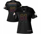 Women Pittsburgh Steelers #81 Zach Gentry Game Black Fashion Football Jersey
