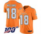 Miami Dolphins #18 Preston Williams Limited Orange Rush Vapor Untouchable 100th Season Football Jersey