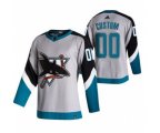 San Jose Sharks Custom Grey 2020-21 Reverse Retro Alternate Hockey Jersey