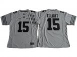Women's Ohio State Buckeyes #15 Ezekiel Elliott Gridion Grey II Stitched NCAA Jersey