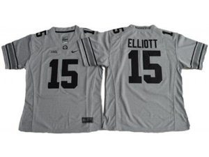 Women\'s Ohio State Buckeyes #15 Ezekiel Elliott Gridion Grey II Stitched NCAA Jersey
