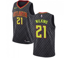 Atlanta Hawks #21 Dominique Wilkins Authentic Black Road NBA Jersey - Icon Edition