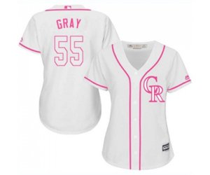 Women\'s Colorado Rockies #55 Jon Gray Authentic White Fashion Cool Base Baseball Jersey