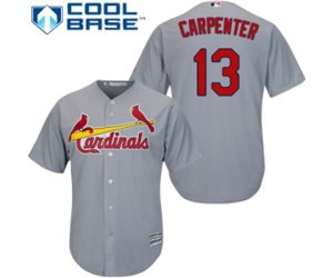 St. Louis Cardinals #13 Matt Carpenter Replica Grey Road Cool Base Baseball Jersey