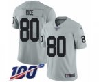 Oakland Raiders #80 Jerry Rice Limited Silver Inverted Legend 100th Season Football Jersey