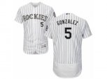 Colorado Rockies #5 Carlos Gonzalez White Flexbase Authentic Collection MLB Jersey