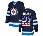 Winnipeg Jets #27 Nikolaj Ehlers Authentic Navy Blue USA Flag Fashion NHL Jersey
