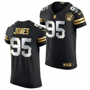 Kansas City Chiefs #95 Chris Jones Nike 2020-21 Black Golden Edition Jersey