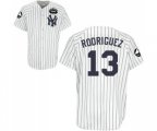 New York Yankees #13 Alex Rodriguez Authentic White GMS The Boss Baseball Jersey