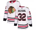 Chicago Blackhawks #32 Michal Rozsival Authentic White Away NHL Jersey
