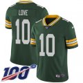 Green Bay Packers #10 Jordan Love Green Team Color Stitched NFL 100th Season Vapor Untouchable Limited Jersey
