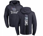Tennessee Titans #36 LeShaun Sims Navy Blue Backer Pullover Hoodie