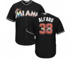 Miami Marlins #38 Jorge Alfaro Authentic Black Team Logo Fashion Cool Base Baseball Jersey