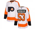 Adidas Philadelphia Flyers #53 Shayne Gostisbehere Authentic White Away NHL Jersey
