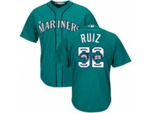 Seattle Mariners #52 Carlos Ruiz Authentic Teal Green Team Logo Fashion Cool Base MLB Jersey