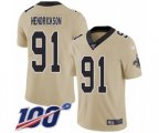 New Orleans Saints #91 Trey Hendrickson Limited Gold Inverted Legend 100th Season Football Jersey