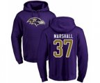 Baltimore Ravens #37 Iman Marshall Purple Name & Number Logo Pullover Hoodie