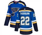 Adidas St. Louis Blues #22 Chris Thorburn Authentic Royal Blue Home NHL Jersey