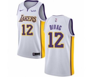 Los Angeles Lakers #12 Vlade Divac Authentic White Basketball Jersey - Association Edition