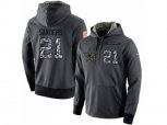 Dallas Cowboys #21 Deion Sanders Stitched Black Anthracite Salute to Service Player Performance Hoodie