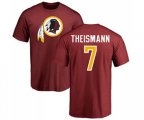 Washington Redskins #7 Joe Theismann Maroon Name & Number Logo T-Shirt