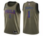 Philadelphia 76ers #1 Landry Shamet Swingman Green Salute to Service Basketball Jersey
