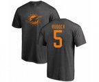 Miami Dolphins #5 Jake Rudock Ash One Color T-Shirt