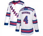 Reebok New York Rangers #4 Ron Greschner Authentic White Away NHL Jersey