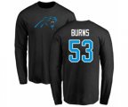 Carolina Panthers #53 Brian Burns Black Name & Number Logo Long Sleeve T-Shirt