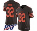 Cleveland Browns #32 Jim Brown Limited Brown Rush Vapor Untouchable 100th Season Football Jersey