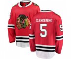Chicago Blackhawks #5 Adam Clendening Authentic Red Home Fanatics Branded Breakaway NHL Jersey