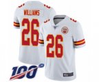 Kansas City Chiefs #26 Damien Williams White Vapor Untouchable Limited Player 100th Season Football Jersey
