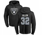 Oakland Raiders #32 Marcus Allen Black Name & Number Logo Pullover Hoodie