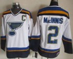 St. Louis Blues #2 Al MacInnis White Navy CCM Throwback Stitched NHL Jersey