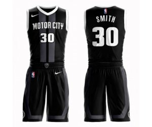 Detroit Pistons #30 Joe Smith Swingman Black Basketball Suit Jersey - City Edition