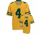 Green Bay Packers #4 Brett Favre Yellow Replica Throwback Football Jersey