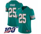 Miami Dolphins #25 Xavien Howard Aqua Green Alternate Vapor Untouchable Limited Player 100th Season Football Jersey