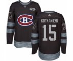 Montreal Canadiens #15 Jesperi Kotkaniemi Authentic Black 1917-2017 100th Anniversary NHL Jersey