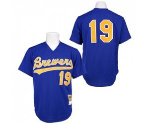 1991 Milwaukee Brewers #19 Robin Yount Authentic Blue Throwback Baseball Jersey