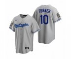 Los Angeles Dodgers Justin Turner Gray 2020 World Series Replica Road Jersey
